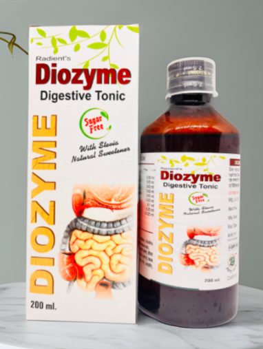Radient DIOZYME Sugar Free Syrup for digestion, acidity relief and liver wellness support