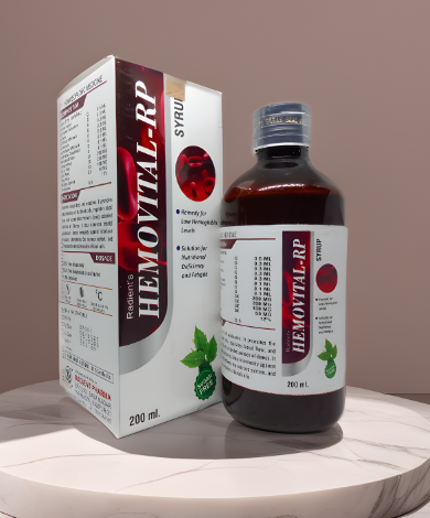 Radient HEMOVITAL-RP Sugar Free Syrup for energy, stamina, vitality and wellness support
