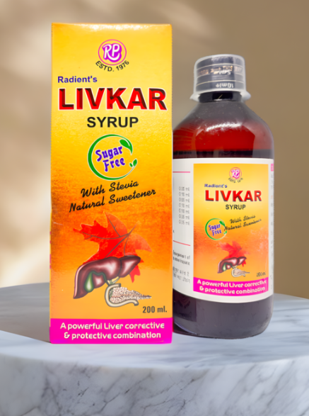 Radient LIVKAR Sugar Free Syrup for liver health, digestion, appetite and jaundice support