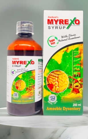 Radient MYREXO Sugar Free Syrup for dysentery, colitis, loose stools and digestive health