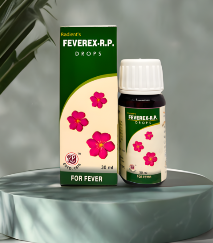 Radient FEVEREX-R.P. Drops for fever support, chills, body aches and immune wellness