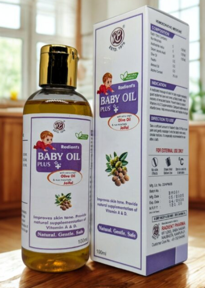 Radient BABY PLUS Oil nourishing baby massage oil for soft, healthy and moisturized baby skin