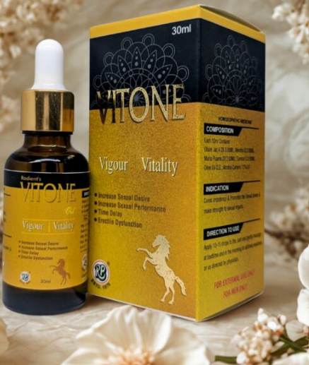 Radient VITONE Oil homeopathic massage oil for men's intimate wellness and skin nourishment