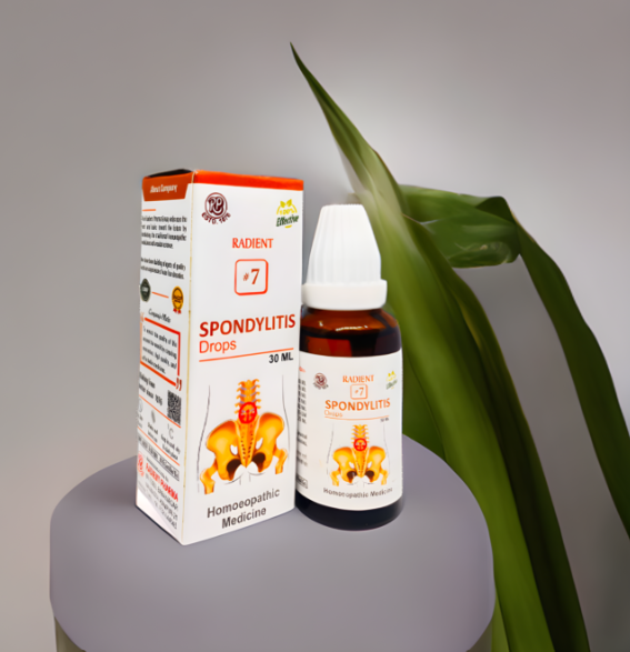 Radient 07 Spondylitis Drops homeopathic medicine for cervical spondylitis, neck pain, nerve pain and muscle stiffness