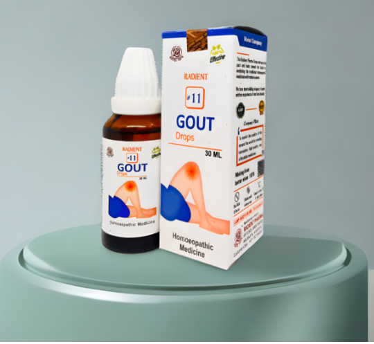 Radient 11 Gout Drops homeopathic medicine for gout, uric acid, joint pain, swelling and stiffness