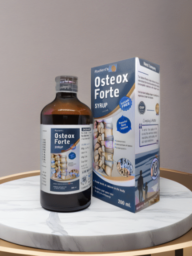 Radient OSTEOX FORTE Sugar Free Syrup for bone strength, calcium support, fracture recovery and healthy teeth