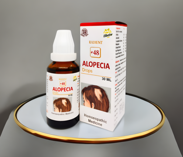 Radient 48 Alopecia Drops homeopathic medicine for hair fall, alopecia, scalp nourishment and stronger hair roots