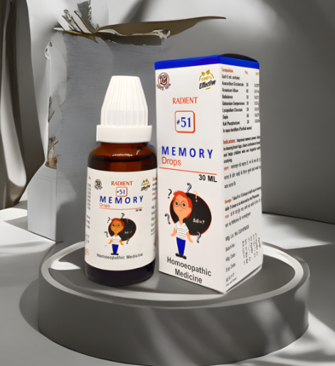 Radient 51 Memory Drops homeopathic medicine for memory improvement, concentration, focus and mental clarity