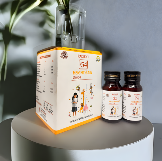 Radient 54 Height Gain Drops homeopathic medicine for healthy growth, bone development and physical wellness