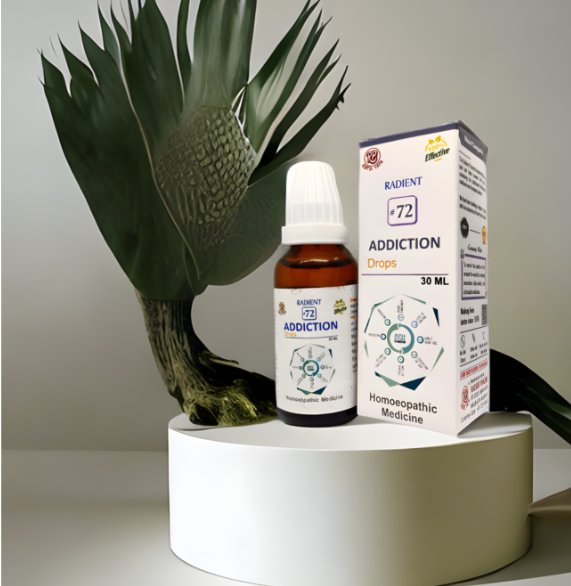 Radient 72 Addiction Drops homeopathic medicine for supportive care during alcohol dependence recovery