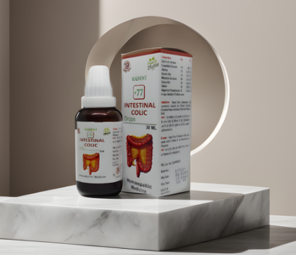 Radient 77 Intestinal Colic Drops homeopathic medicine for abdominal cramps, intestinal colic and digestive support