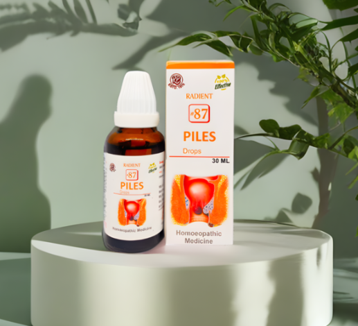 Radient 87 Piles Drops homeopathic medicine for piles, hemorrhoids, rectal discomfort and bleeding support