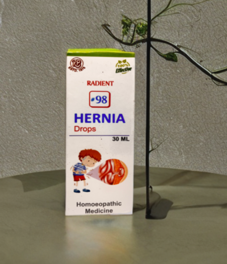 Radient 98 Hernia Drops homeopathic medicine for hernia support, abdominal comfort and digestive wellness
