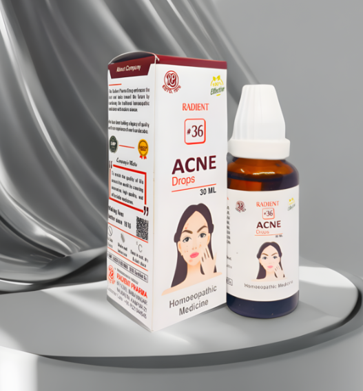 Radient 36 Acne Drops homeopathic medicine for acne, pimples, blackheads and clear healthy skin