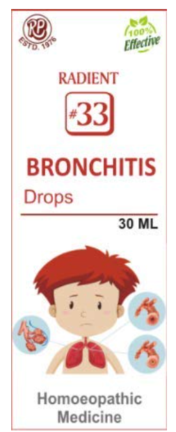 Radient 33 Bronchitis Drops homeopathic medicine for bronchitis, productive cough, chest congestion and wheezing