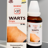 Radient 37 Warts Drops homeopathic medicine for common warts, plantar warts, flat warts and corns