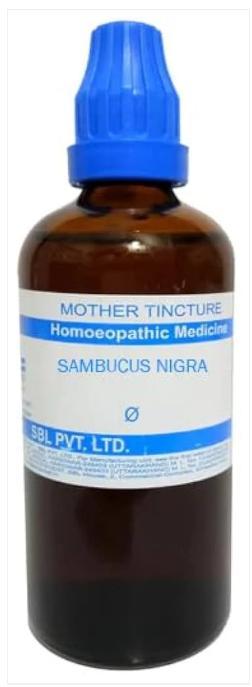 SBL Sambucus Nigra Q - 100ml homeopathic mother tincture for cough, cold, nasal congestion, and respiratory health