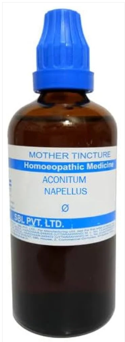 SBL Aconitum Napellus Q - 100ml homeopathic mother tincture for fever, cold and respiratory wellness support