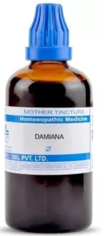 SBL Damiana Q - 100ml homeopathic mother tincture for nervous, urinary and reproductive wellness